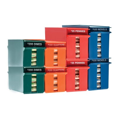 Nadex Coins Rolled Coins Storage Boxes with Lockable Covers (NCS8-1008)