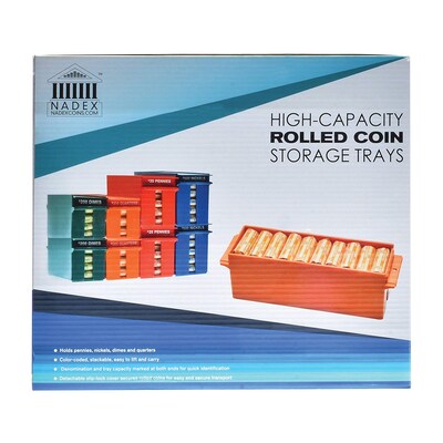 Nadex Coins Rolled Coins Storage Boxes with Lockable Covers (NCS8-1008)