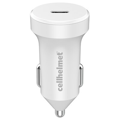 cellhelmet 20-Watt Single-USB Power Delivery Car Charger with USB-C to Lightning Round Cable, 3 Feet(CAR-PD-20W+R-LIGHT)