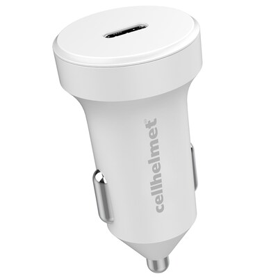 cellhelmet 20-Watt Single-USB Power Delivery Car Charger with USB-C to Lightning Round Cable, 3 Feet(CAR-PD-20W+R-LIGHT)