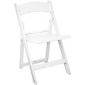 Advantage White Resin Folding Chairs With Slatted Seat (RFWCA-100-SLAT)