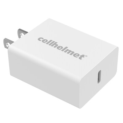 cellhelmet 20-Watt Single-USB Power Delivery Wall Charger with USB-C to Lightning Round Cable, 3 Fee