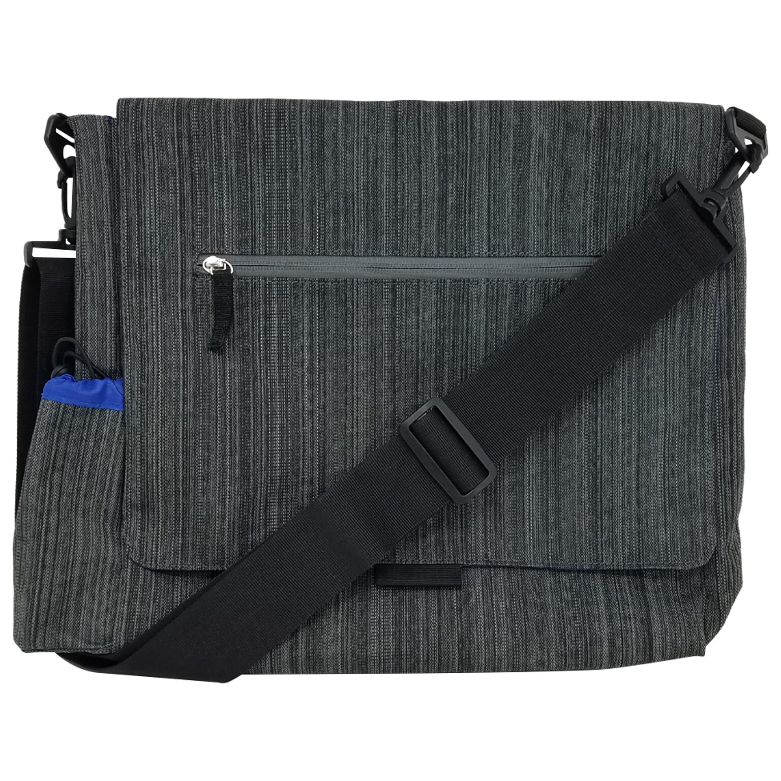 SO-MINE Fabric Casual Messenger Bag, Charcoal/Cobalt (SM456)