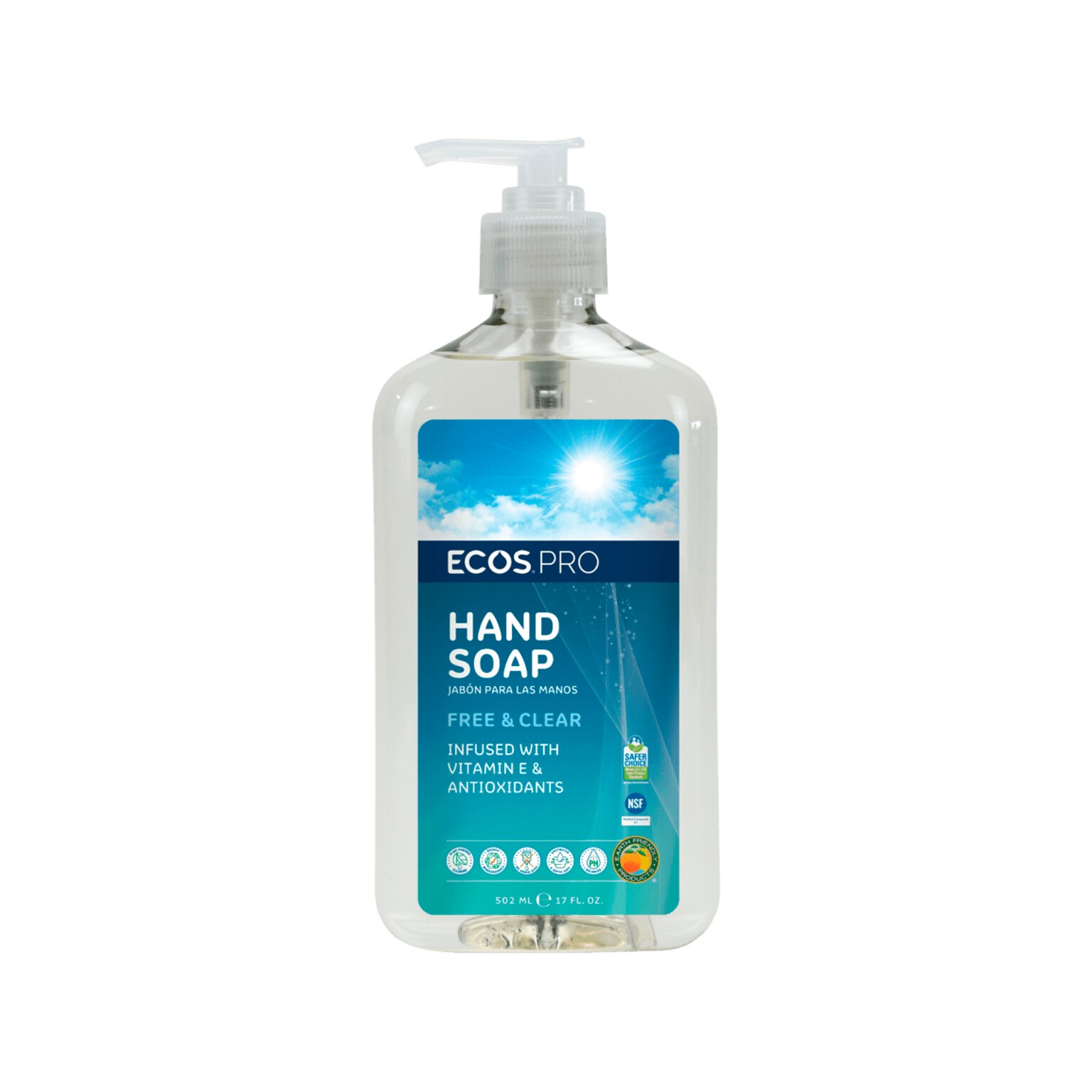 ECOS PRO Free & Clear Liquid Hand Soap, Unscented, 17 FL. Oz. (PL9663/06)