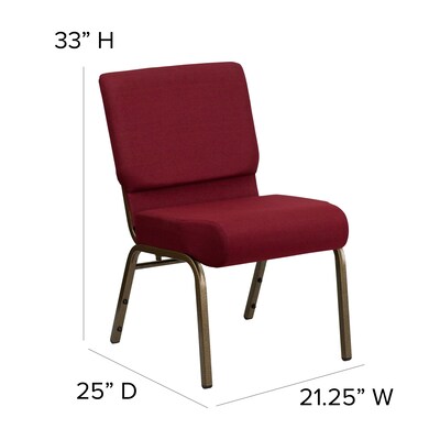 Flash Furniture HERCULES Series Fabric Church Stacking Chair, Burgundy/Gold Vein Frame (FCH2214GV369)