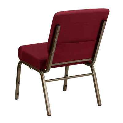 Flash Furniture HERCULES Series Fabric Church Stacking Chair, Burgundy/Gold Vein Frame (FCH2214GV369)