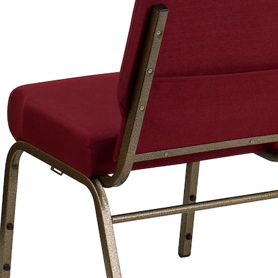 Flash Furniture HERCULES Series Fabric Church Stacking Chair, Burgundy/Gold Vein Frame (FCH2214GV369)