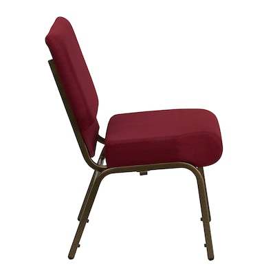 Flash Furniture HERCULES Series Fabric Church Stacking Chair, Burgundy/Gold Vein Frame (FCH2214GV369)
