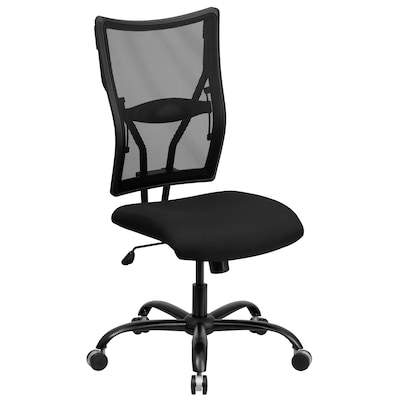 Flash Furniture HERCULES Series Armless Ergonomic Mesh Swivel Big & Tall Executive Office Chair, Bla