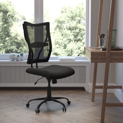 Flash Furniture HERCULES Series Armless Ergonomic Mesh Swivel Big & Tall Executive Office Chair, Bla