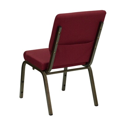 Flash Furniture HERCULES Series Fabric Stacking Church Chair, Burgundy/Gold Vein Frame (XCH60096BY)