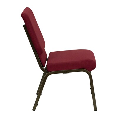 Flash Furniture HERCULES Series Fabric Stacking Church Chair, Burgundy/Gold Vein Frame (XCH60096BY)