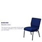 Flash Furniture HERCULES 21'' Church Chair W/4'' Seat Silver Vein Frame, Navy Blue
