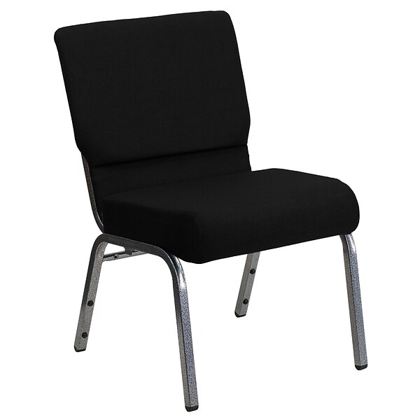 Flash Furniture HERCULES 21 Church Chairs W/3.75 Seat Silver Vein Frame (XUCH0221BKSV)