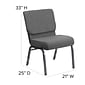 Flash Furniture HERCULES 21'' Church Chairs W/3.75'' Seat Silver Vein Frame (XUCH0221GYSV)
