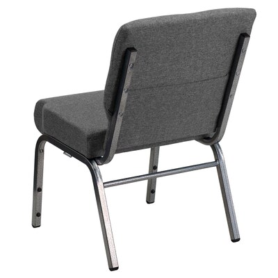 Flash Furniture HERCULES Series Fabric Stacking Church Chair, Gray/Silver Vein Frame (XUCH0221GYSV)