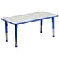 Flash Furniture Rectangular Activity Table, 23.63" x 47.25", Height Adjustable, Blue (YU060RECTBLBL)