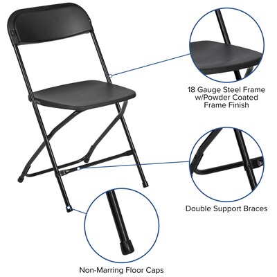Flash Furniture HERCULES Plastic Office Chair, Black (LE-L-3-BK-GG)
