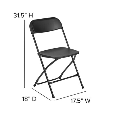 Flash Furniture HERCULES Plastic Office Chair, Black (LE-L-3-BK-GG)