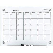 Quartet Infinity Magnetic Glass Calendar Dry-Erase Whiteboard, 2 x 1.5 (QTGC2418F)