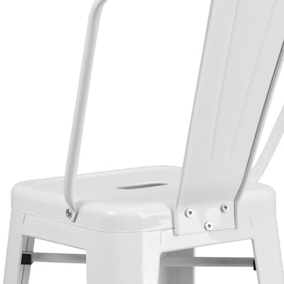 Flash Furniture Kai Contemporary Metal Slat Back Bar Stool, White (CH3132030GBWH)