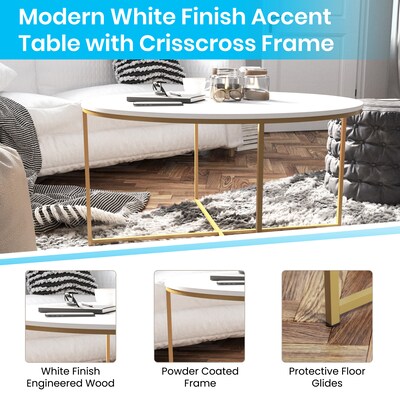 Flash Furniture Hampstead Collection Coffee Table, White (NANJH1787CT)