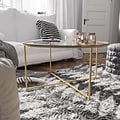 Flash Furniture Greenwich Collection Coffee Table, Clear/Matte Gold (NANJH1786CT)