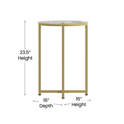 Flash Furniture Greenwich Collection End Table, Clear/Matte Gold (NANJH1786ET)