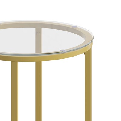 Flash Furniture Greenwich Collection End Table, Clear/Matte Gold (NANJH1786ET)