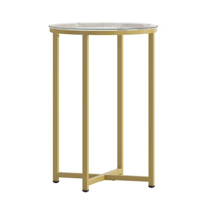 Flash Furniture Greenwich Collection End Table, Clear/Matte Gold (NANJH1786ET)