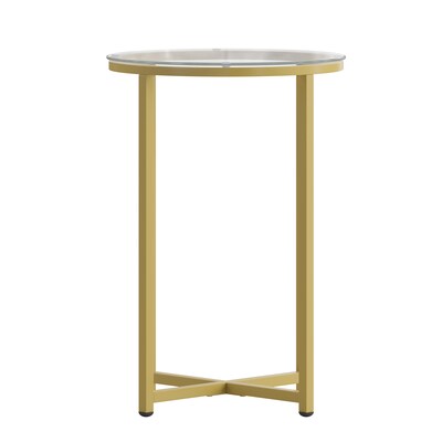 Flash Furniture Greenwich Collection End Table, Clear/Matte Gold (NANJH1786ET)