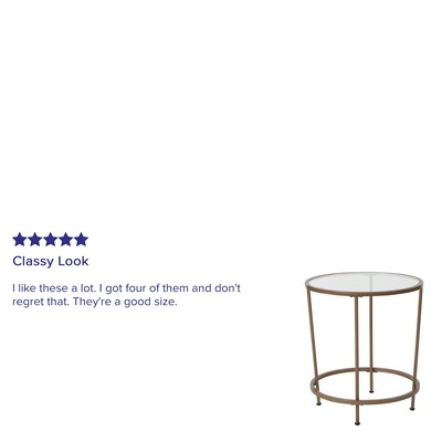 Flash Furniture Astoria Collection End Table, Clear/Matte Gold (NANJN21750ET)