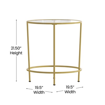 Flash Furniture Astoria Collection End Table, Clear/Matte Gold (NANJN21750ET)