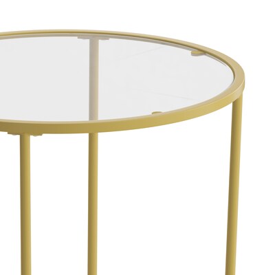 Flash Furniture Astoria Collection End Table, Clear/Matte Gold (NANJN21750ET)