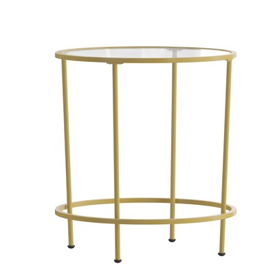 Flash Furniture Astoria Collection End Table, Clear/Matte Gold (NANJN21750ET)