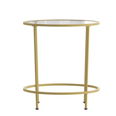 Flash Furniture Astoria Collection End Table, Clear/Matte Gold (NANJN21750ET)