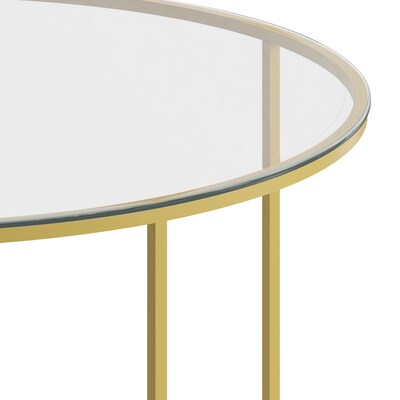 Flash Furniture Greenwich Collection Coffee Table, Clear/Matte Gold (NANJH1786CT)