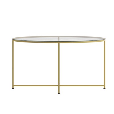 Flash Furniture Greenwich Collection Coffee Table, Clear/Matte Gold (NANJH1786CT)