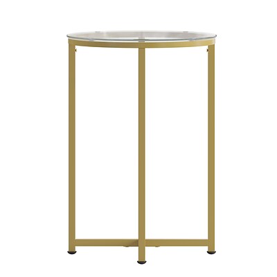 Flash Furniture Greenwich Collection End Table, Clear/Matte Gold (NANJH1786ET)