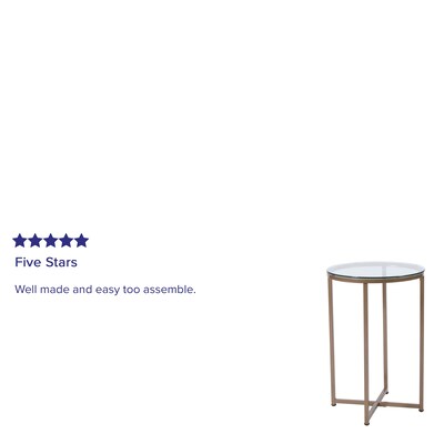 Flash Furniture Greenwich Collection End Table, Clear/Matte Gold (NANJH1786ET)