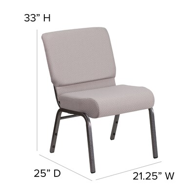Flash Furniture HERCULES Series Fabric Church Stacking Chair, Gray Dot/Silver Vein Frame (FDCH02214SVGYDT)