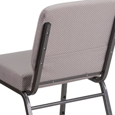 Flash Furniture HERCULES Series Fabric Church Stacking Chair, Gray Dot/Silver Vein Frame (FDCH02214SVGYDT)