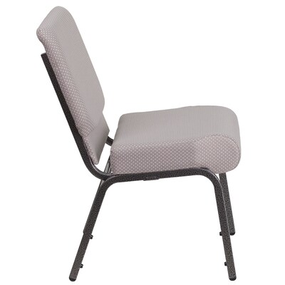 Flash Furniture HERCULES Series Fabric Church Stacking Chair, Gray Dot/Silver Vein Frame (FDCH02214SVGYDT)