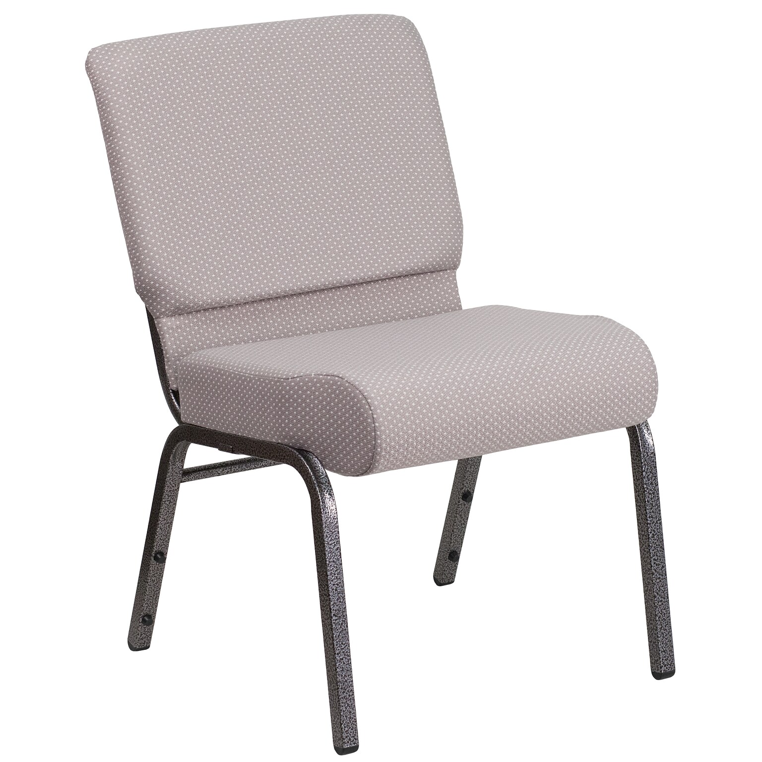 Flash Furniture HERCULES Series Fabric Church Stacking Chair, Gray Dot/Silver Vein Frame (FDCH02214SVGYDT)