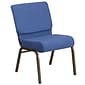 Flash Furniture HERCULES Series Fabric Church Stacking Chair, Blue/Gold Vein Frame (FDCH02214GVBLUE)