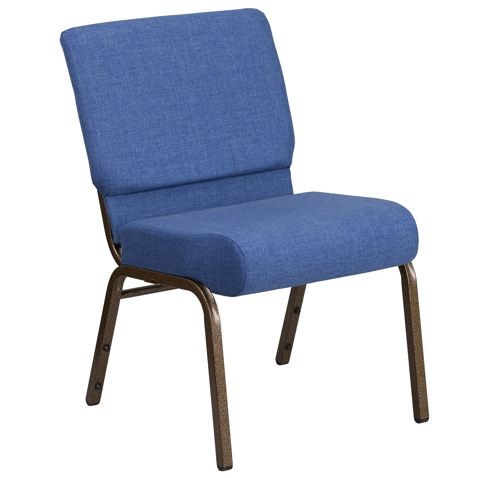 Flash Furniture HERCULES Series Fabric Church Stacking Chair, Blue/Gold Vein Frame (FDCH02214GVBLUE)