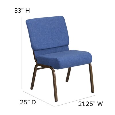 Flash Furniture HERCULES Series Fabric Church Stacking Chair, Blue/Gold Vein Frame (FDCH02214GVBLUE)