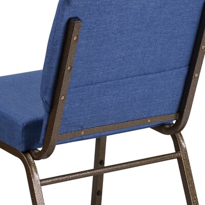 Flash Furniture HERCULES Series Fabric Church Stacking Chair, Blue/Gold Vein Frame (FDCH02214GVBLUE)
