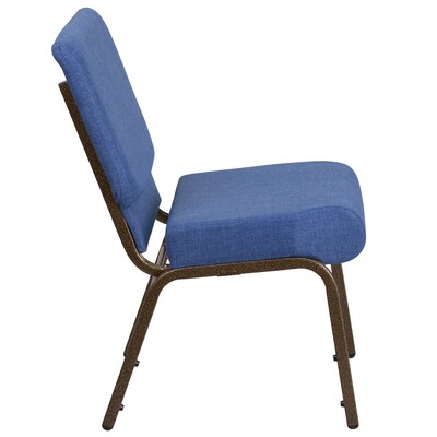 Flash Furniture HERCULES Series Fabric Church Stacking Chair, Blue/Gold Vein Frame (FDCH02214GVBLUE)