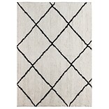 Flash Furniture Shag Style Diamond Trellis Polyester 8 x 10 Rectangle Rug, Ivory (RCKJ18107001810)